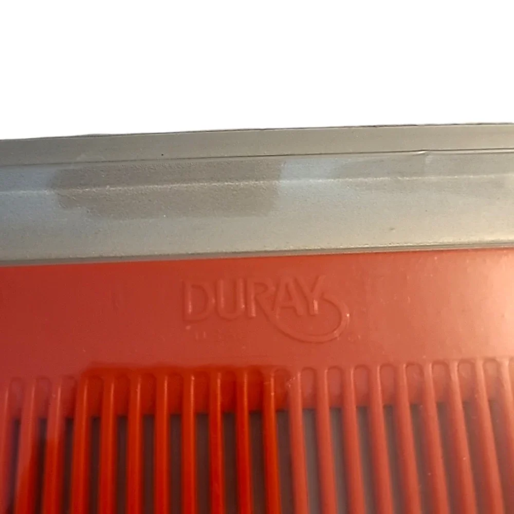 NOS Vintage Duray‎ Pretty Neat Styling Comb Red Wide Tooth Detangling